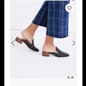 Madewell Willa Black leather slide loafer mule 8